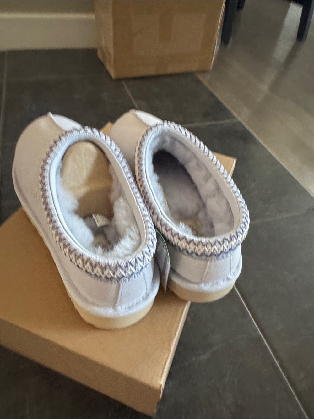 Brand New UGG Women's Tasman in Light Blue with Tan Sole - Picture 7 of 10